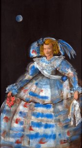Menina Blue Moon kanssa (öljy ja akryyli kankaalle)